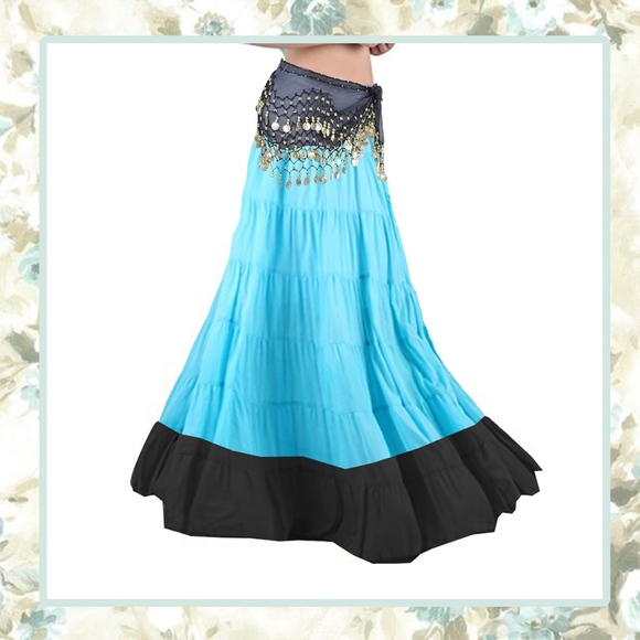 Unique Styles skirts Dresses & Skirts - 🌸 2PC BLUE MAXI SKIRT GYPSY FLARE WITH COIN BELT